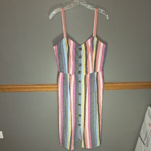 Abercrombie & Fitch Colorful Striped Midi Dress